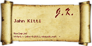Jahn Kitti névjegykártya